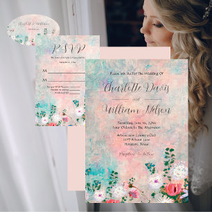 Wildflower Garden Watercolor Floral Wedding  RSVP Card