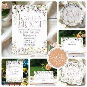 Love is in Bloom   Watercolor Floral Bridal Shower Invitation