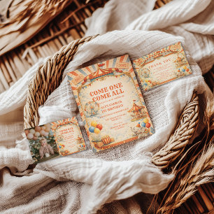 Vintage Circus Fairytale Birthday Invitation