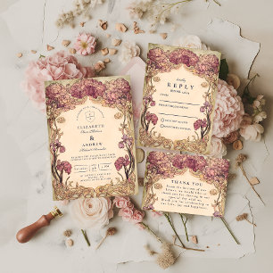 Art Nouveau Orchid Wedding Save The Date