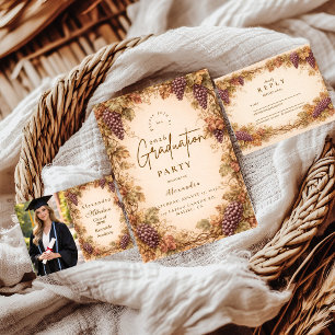 Vintage Vineyard Graduation Party Invitation