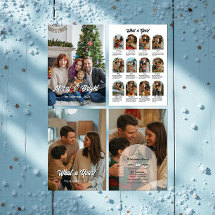  What a Year Modern Family Photo Collage Christmas Holiday Card