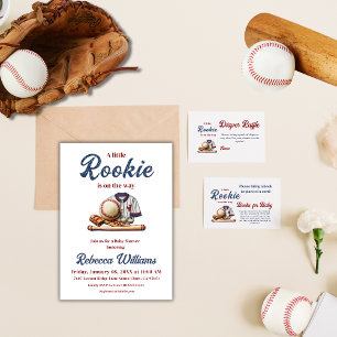 A Little Rookie on the Way - Baseball Baby Shower Invitation
