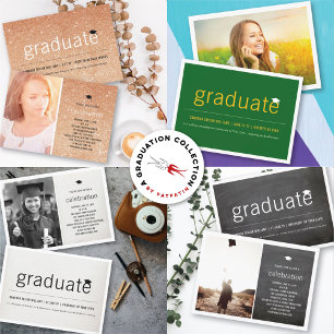 Minimalist Graduate Photo Simple Graduation Party Invitation