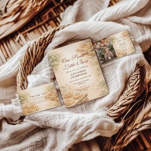 Cinnamon Bakery Little Bun 1st Birthday Thank You Card