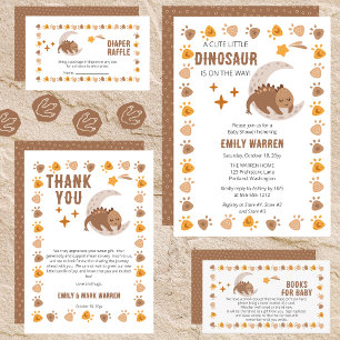 A Cute Little Dinosaur Is On The Way Baby Shower Invitation