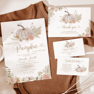 Pampas grass pumpkin baby shower Invitation