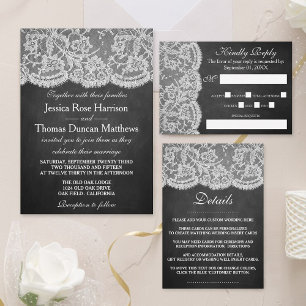 The Chalkboard & Lace Wedding Collection Invitation
