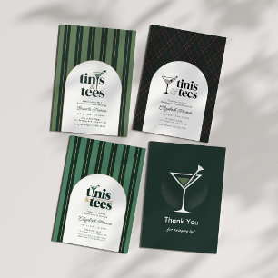 Tinis & Tees Country Club Golf Party Thank You Card