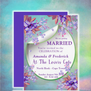 Lavender Burgundy Wedding Invitation