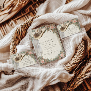 Rustic Cowgirl Hat Floral Bridal Shower Foam Board