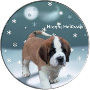 Saint Bernard Puppy Christmas Gifts Holiday Card