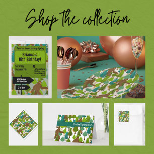 Bigfoot on the Loose Cute Cartoon Sasquatch Wrapping Paper Sheets