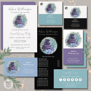 Massage Therapist Salon Spa Stylist Zen Stones Business Card