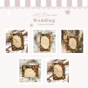 Burnt Orange Art Nouveau Wedding Foam Board