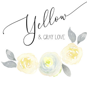 Water Yellow and Gray Wedding Invitation