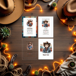 “Not My First Rodeo” Western Cowboy Birthday Invitation