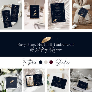 Classic & Elegant I Dark Blue I Wedding RSVP Card