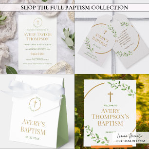 Baptism Wreath cross bible verse thank you favor Gift Tags