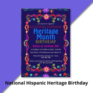 National Hispanic Heritage Birthday Colorful Flor Favor Bag