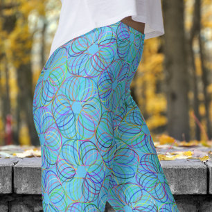 Vibrant Yellow Cyclic Chaos Pattern Leggings