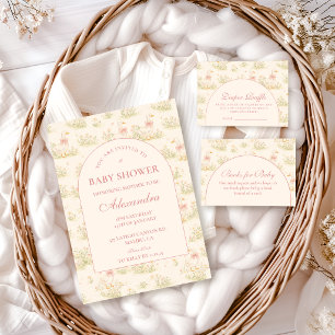 Vintage Goose Floral Baby Shower Napkins