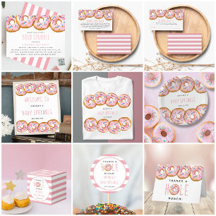 Modern Donut Baby Shower Sprinkle Raffle Ticket Enclosure Card