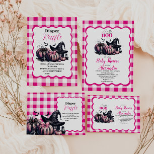 Pink Halloween Baby Shower Invitation