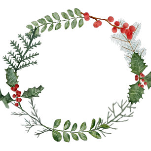 Joy Watercolor Wreath Christmas Holiday