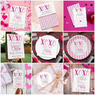 Hugs & Kisses (XOXO) Valentine's Day Bridal Shower Foam Board