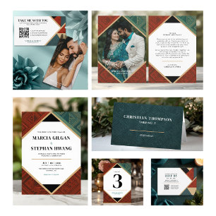 Share The Memories QR Code Wedding Card