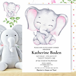 Pink Elephant Baby shower Baby Name Race Game