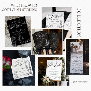 Wildflower Elegant Gothic Wedding Invitation