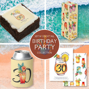 Modern Watercolor Cocktail Birthday Party Invitation