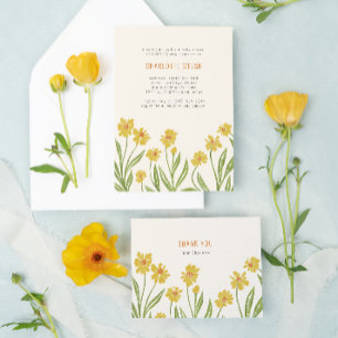 Yellow Wildflowers Baby Registry Enclosure Card