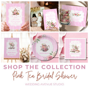 Soft Pink Floral Tea Bridal Shower  Foam Board