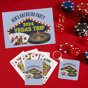 Customizable Bachelor Party Las Vegas Trip Casino Keychain