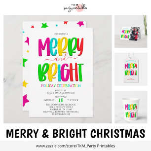 Merry and Bright Festive Photo Christmas Card