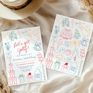 Cute Quirky Colorful Christmas Hand drawn Doodle  Gift Tags