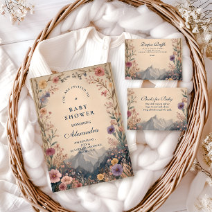 Wildflower Mountain Baby Shower Diapper Raffle  Enclosure Card