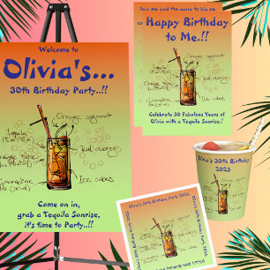 My Tequila Sunrise Birthday Party Invitation
