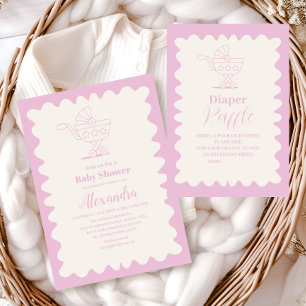 Retro Stroller Sketch Doodle Baby Shower Paper Plates