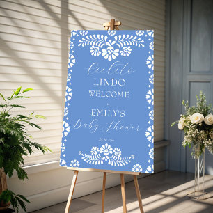 Cielito lindo dusty blue baby shower welcome sign