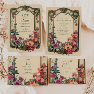 Fancy Classic Decorative Art Nouveau Wedding Foam Board
