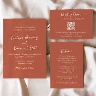 Modern Copper Simple Wedding Invitation