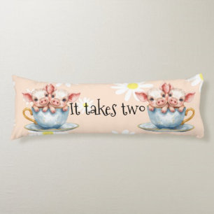 It Takes Two Teacup Piglets Throw Pillow