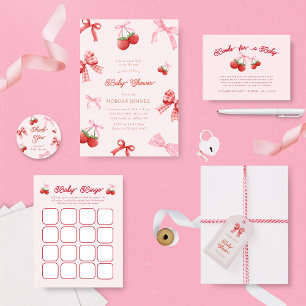 Berry Sweet Pink Coquette Baby Shower Classic Round Sticker