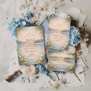 Lake Wildflower Forest Romance Wedding Enclosure Card
