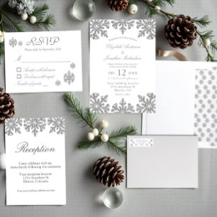 Silver Snowflake Winter Return Address Label