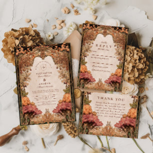 Vintage Autumn Woodland Wedding Save The Date